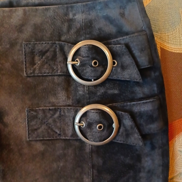 Blank NYC Brown To Black Ombre Leather Lined Skirt W-27 - Picture 4 of 6